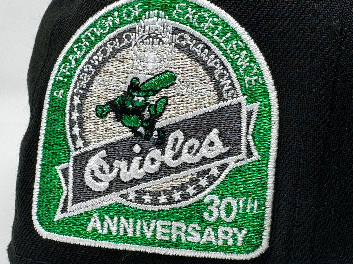 Baltimore Orioles 30th Anniversary Black Kelly Green 59Fifty New Era Fitted Hat