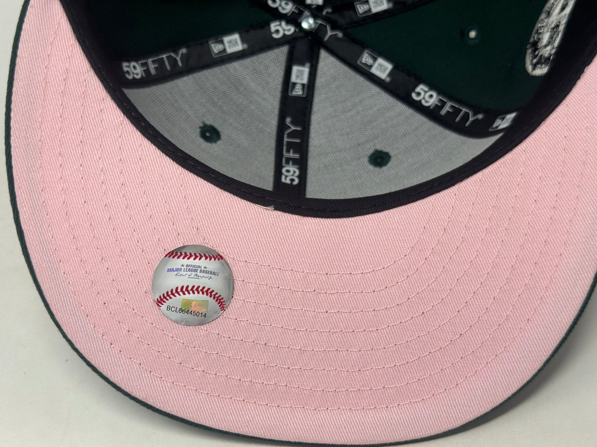 Seattle Mariners 30th Anniversary Pink Brim Fitted Hats-Green