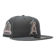 Los Angeles Angels 50th Anniversary Pink Brim New Era Fitted Hat-Gray