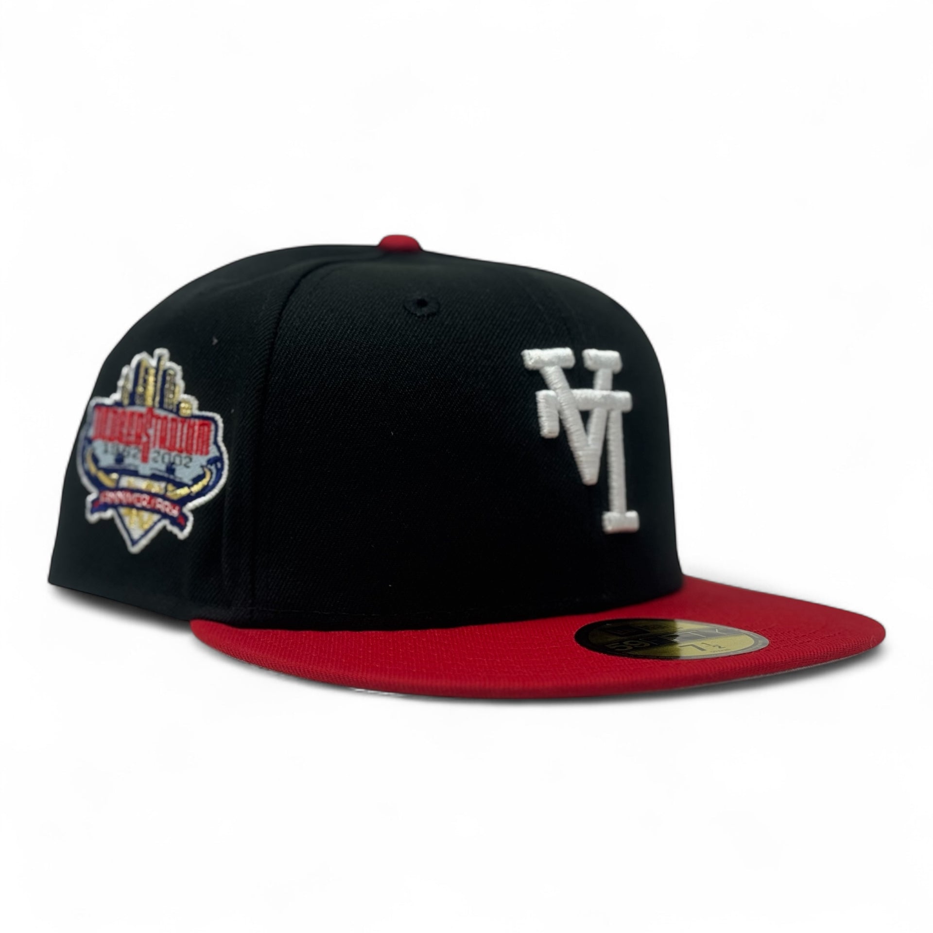 Los Angeles Dodgers 40th Anniversary Upside Down Logo Fitted Hats-Black Red