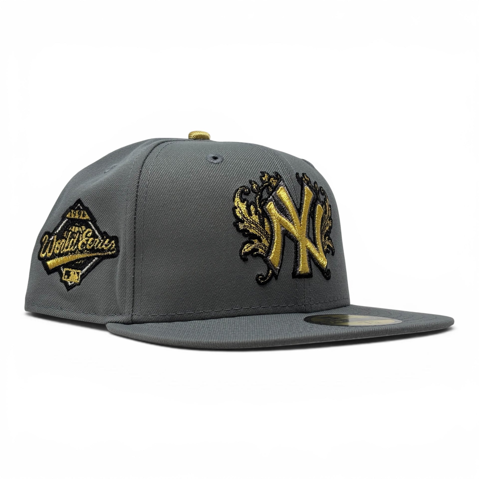New York Yankees 1996 World Series iconic interlocking New Era Fitted Hats-Gray