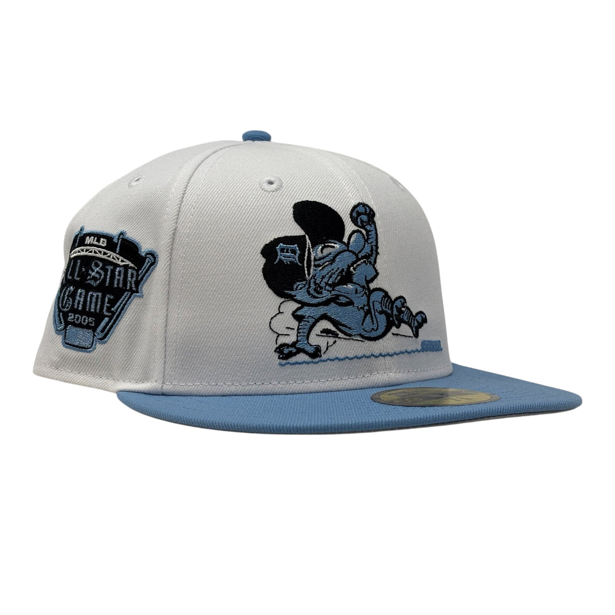 Detroit Tigers 2005 All Star Game Sliding Kitty New Era Fitted Hat-White Sky