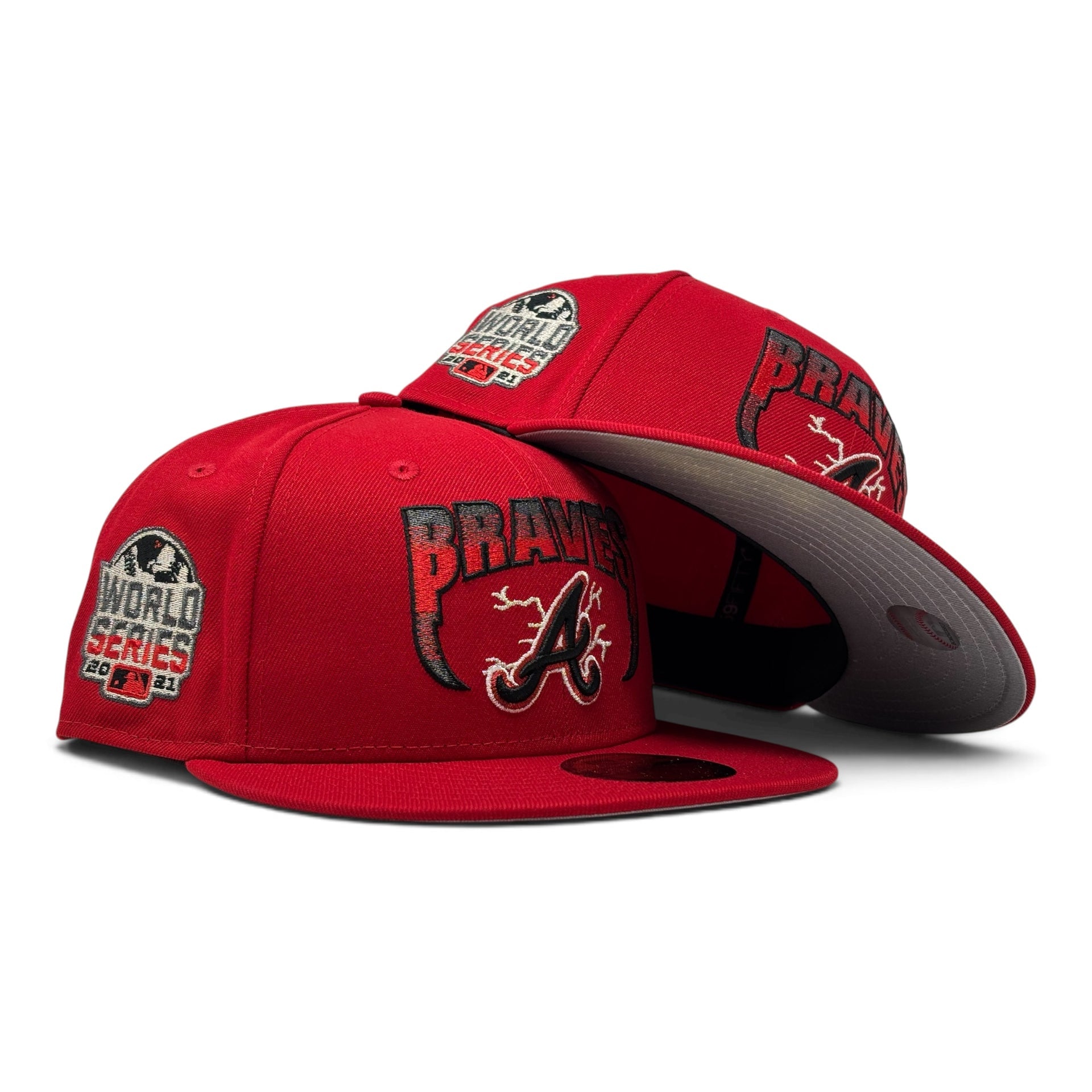 Atlanta Braves 2021 World Series "Metallica Pack" Logo Fitted -Red