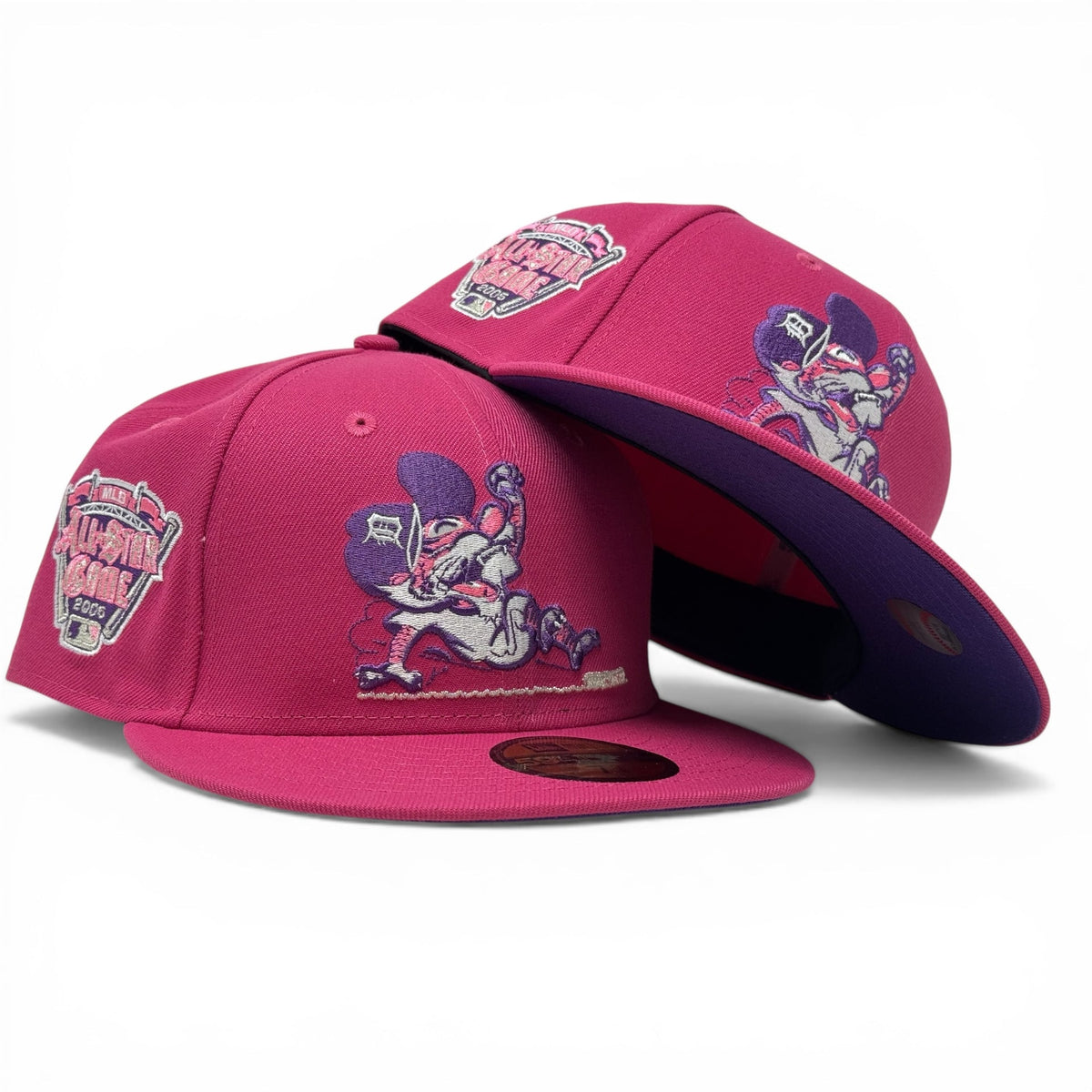 Detroit Tigers 2005 All Star Game Sliding Kitty New Era Fitted Hat-Pink