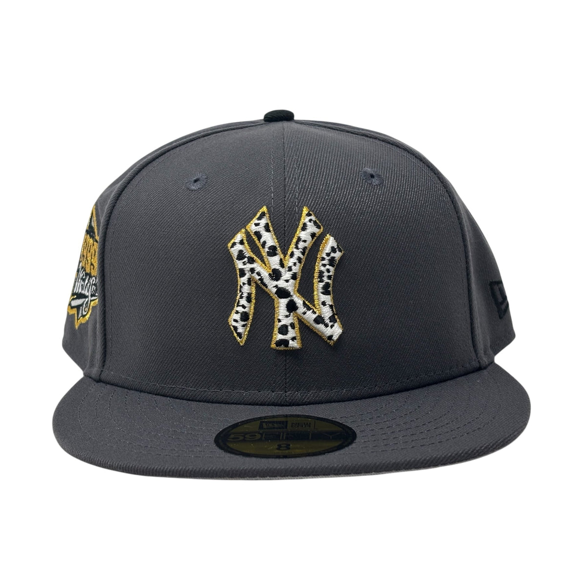 New York Yankees 1999 World Series Cow Print Fitted Hat Dark Gray
