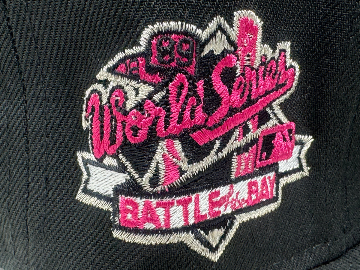 Oakland Athletics 1989 World Series Fusion Pink Brim Fitted Hat