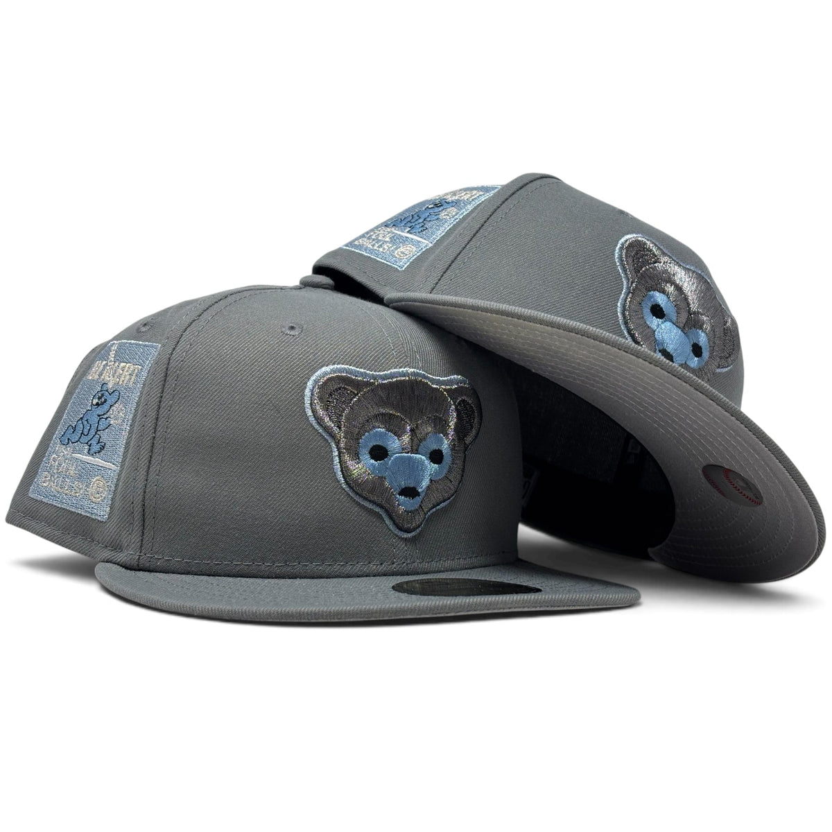 Chicago Cubs Be Alert Foul Ball Logo Fitted Hats-Light Gray