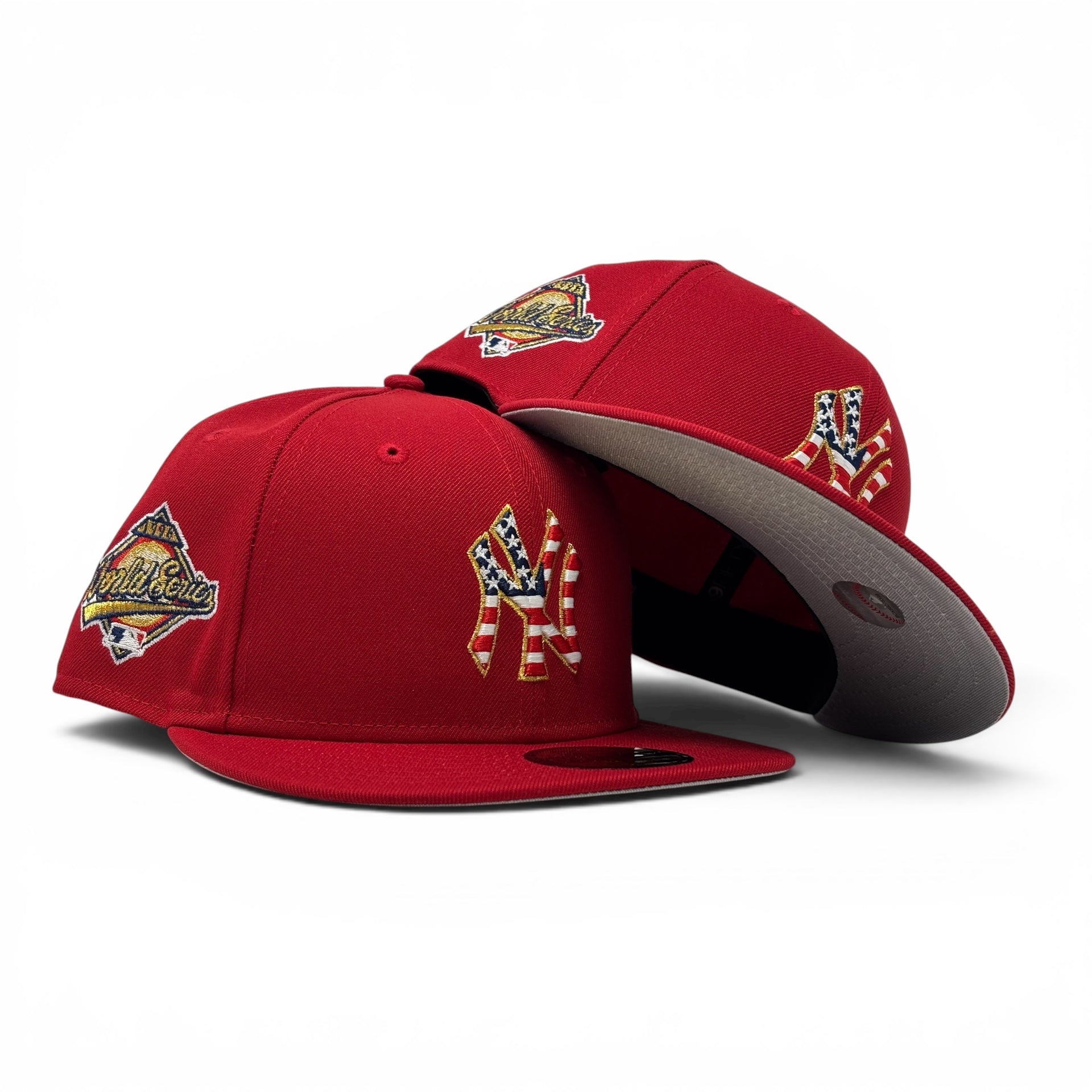 New York Yankees 1996 World Series July 4th Star N Stripes Fitted Hats-Red