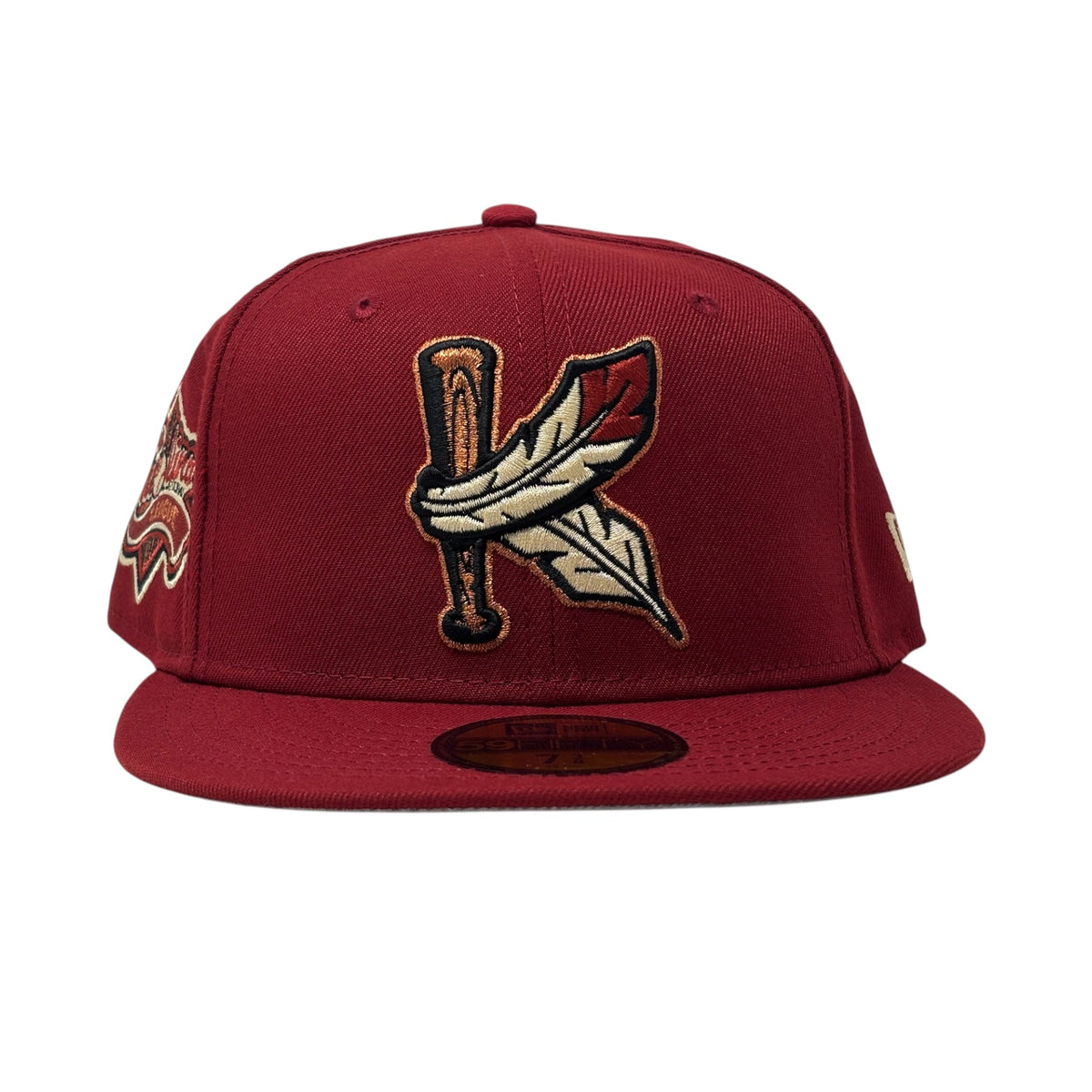 Kinston Indians Carolina League Minor League 59Fifty New Era Fitted Hat-Brick Red