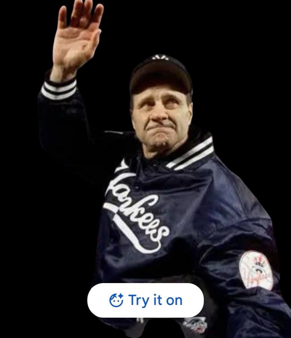 New York Yankees MLB Authentic Satin Jacket- Navy Blue