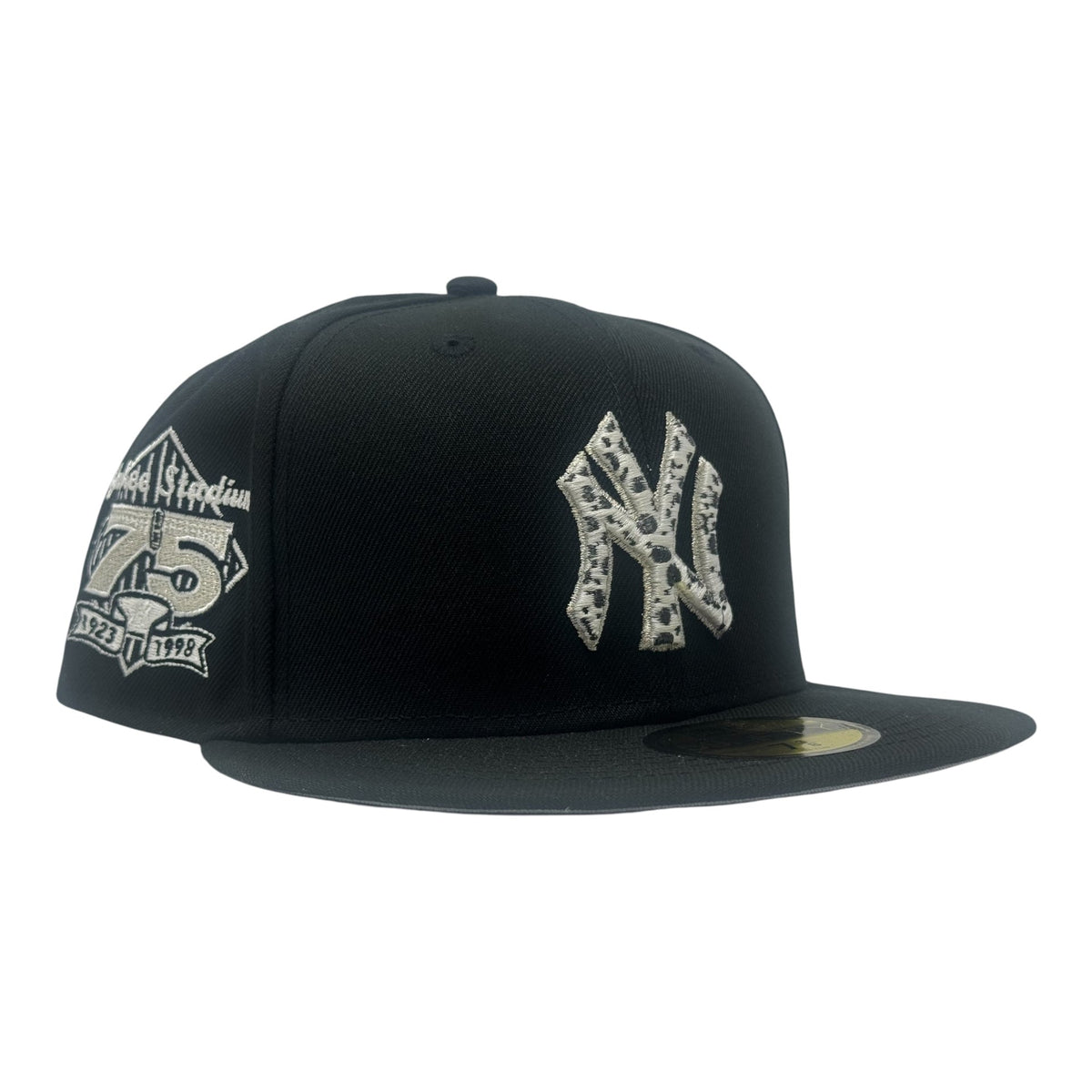 New York Yankees 75th Anniversary "Cow Print" Fitted Hat -Black