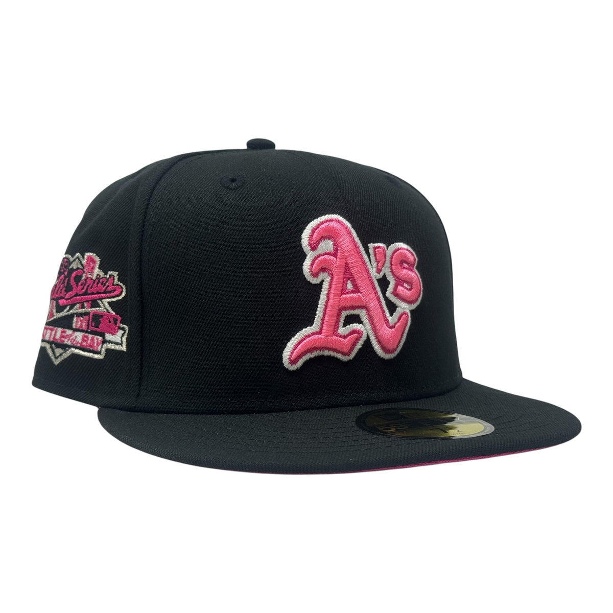 Oakland Athletics 1989 World Series Fusion Pink Brim Fitted Hat