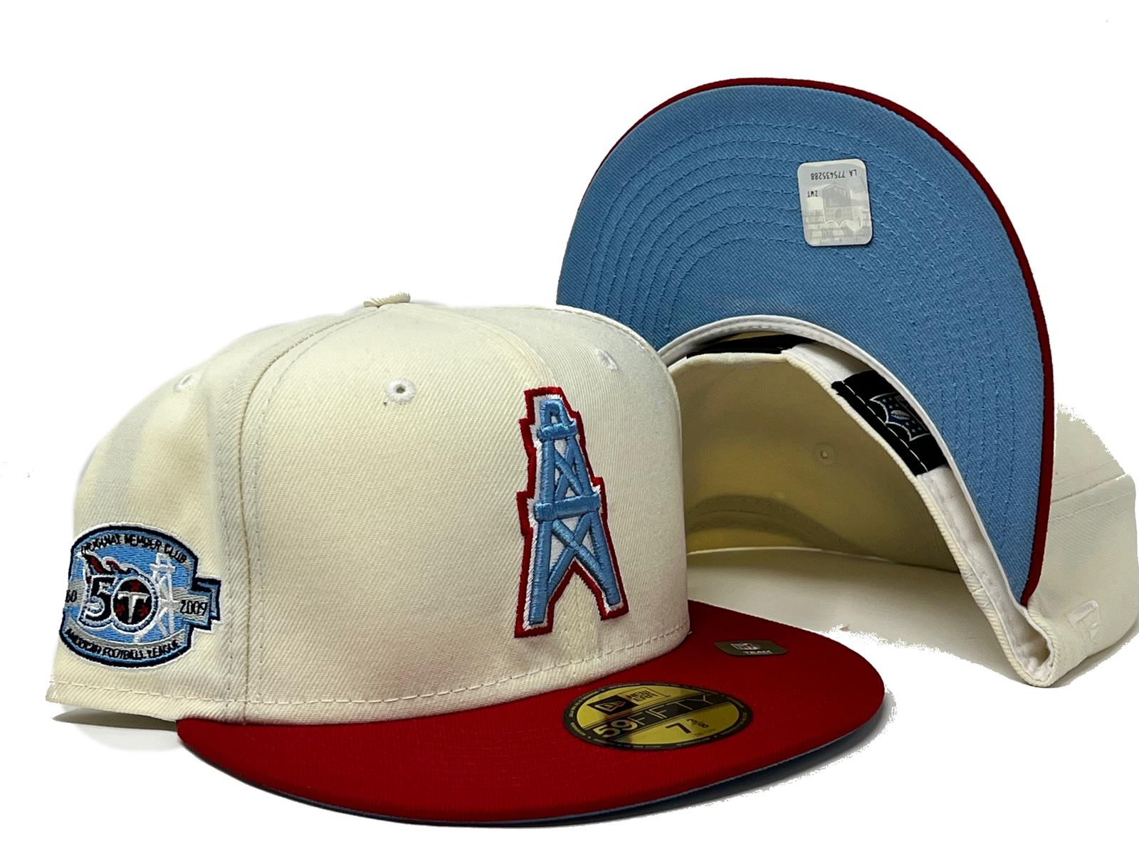 HOUSTON OILERS 50TH ANNIVERSARY "NFL COLLECTION" ICY BRIM 59FIFTY NEW ERA FITTED HAT