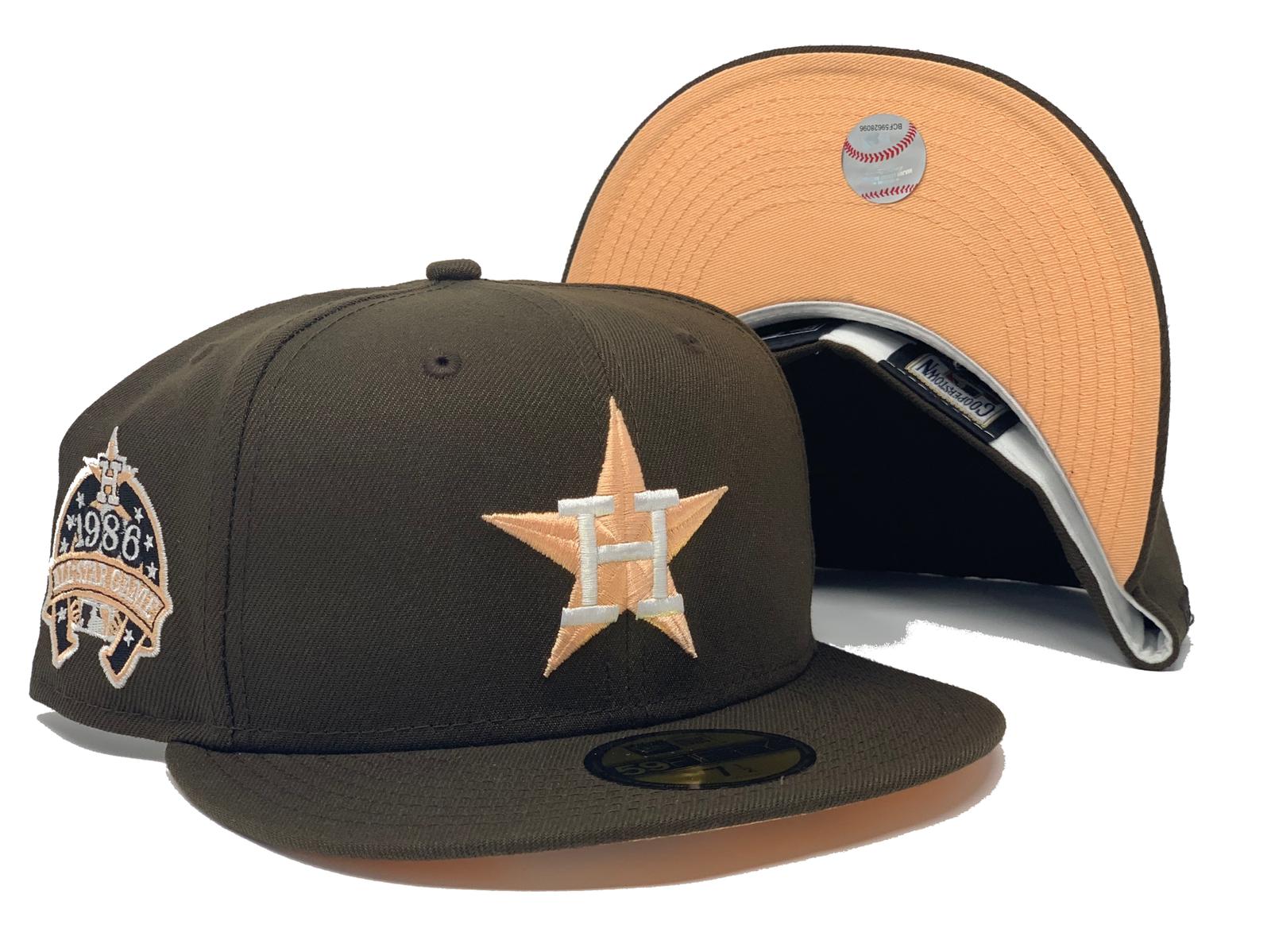 HOUSTON ASTROS 1986 ALL STAR GAME BROWN PEACH BRIM NEW ERA FITTED HAT