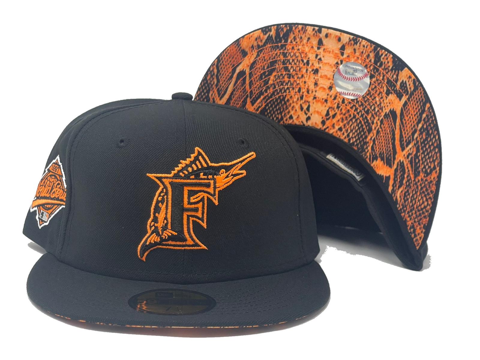 Florida Marlins 1997 World Series Snakeskin Print Brim New Era Fitted Hat