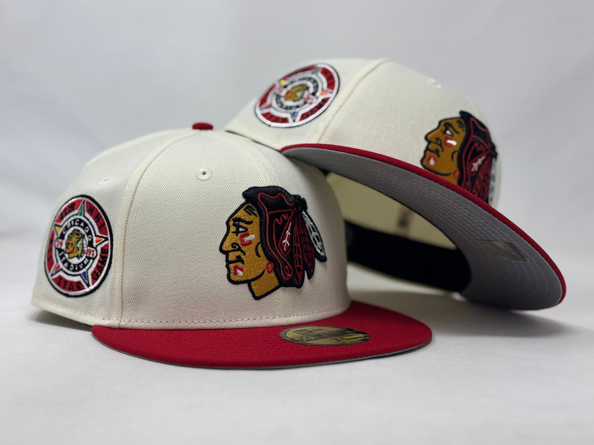 Chicago Blackhawks 1991 All Star Game New Era Fitted Hats Red