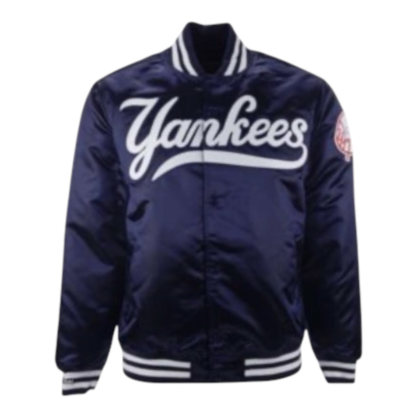 New York Yankees MLB Authentic Satin Jacket- Navy Blue