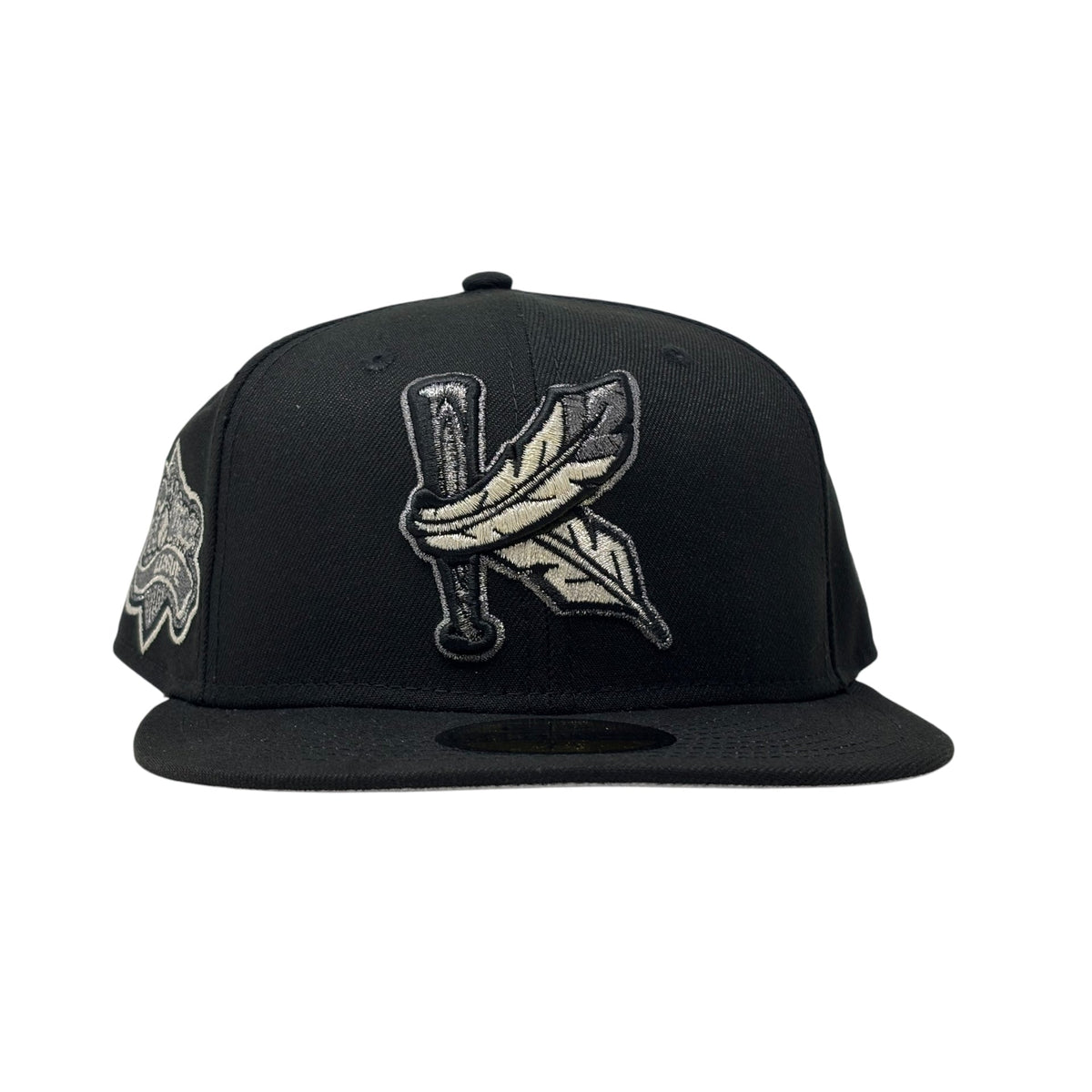 Kinston Indians Carolina League Minor League "Black Metallic" Pack Fitted hats