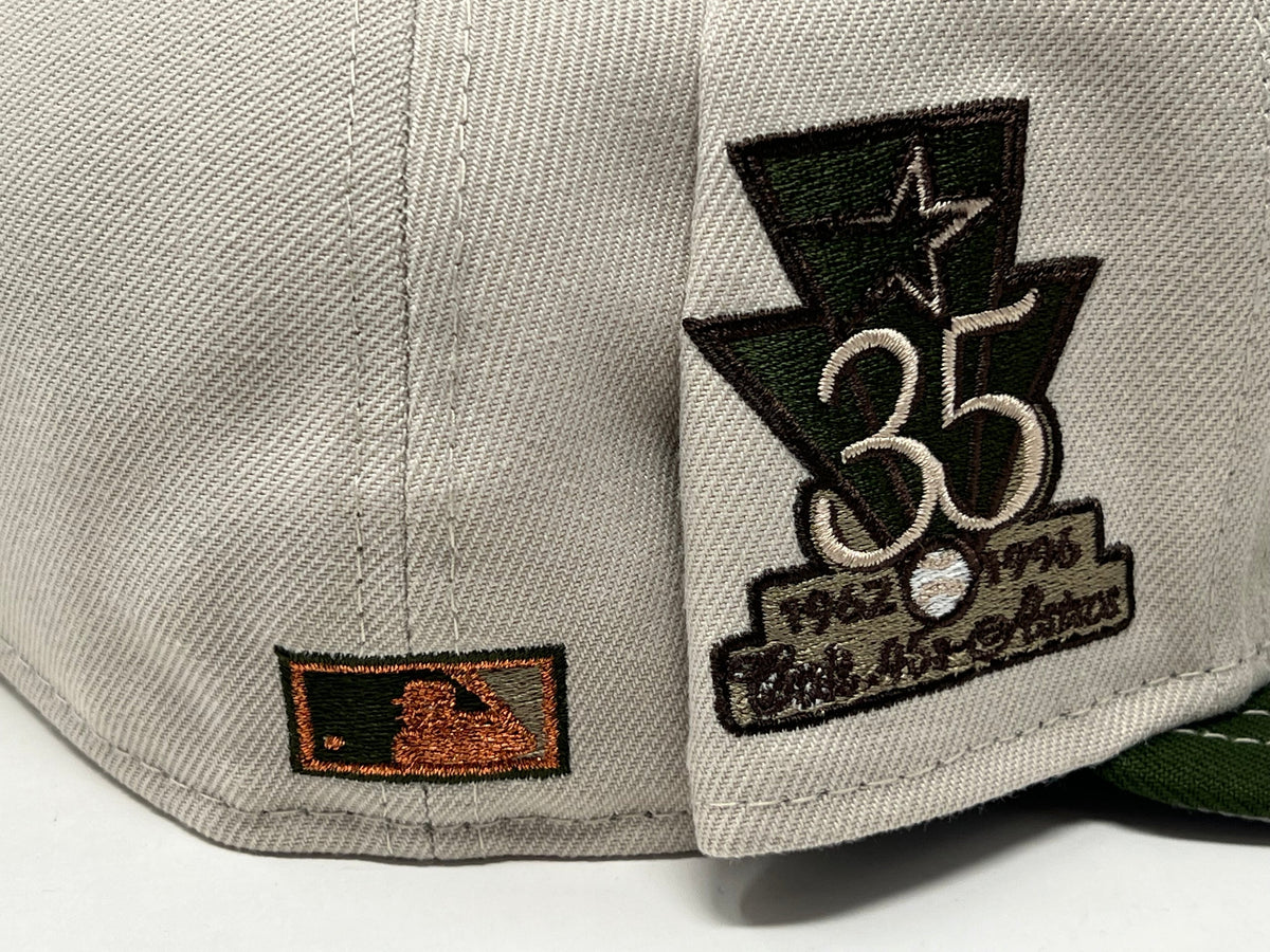 Houston Astros Stone Pack Rifle Green Visor Stitch New Era Fitted