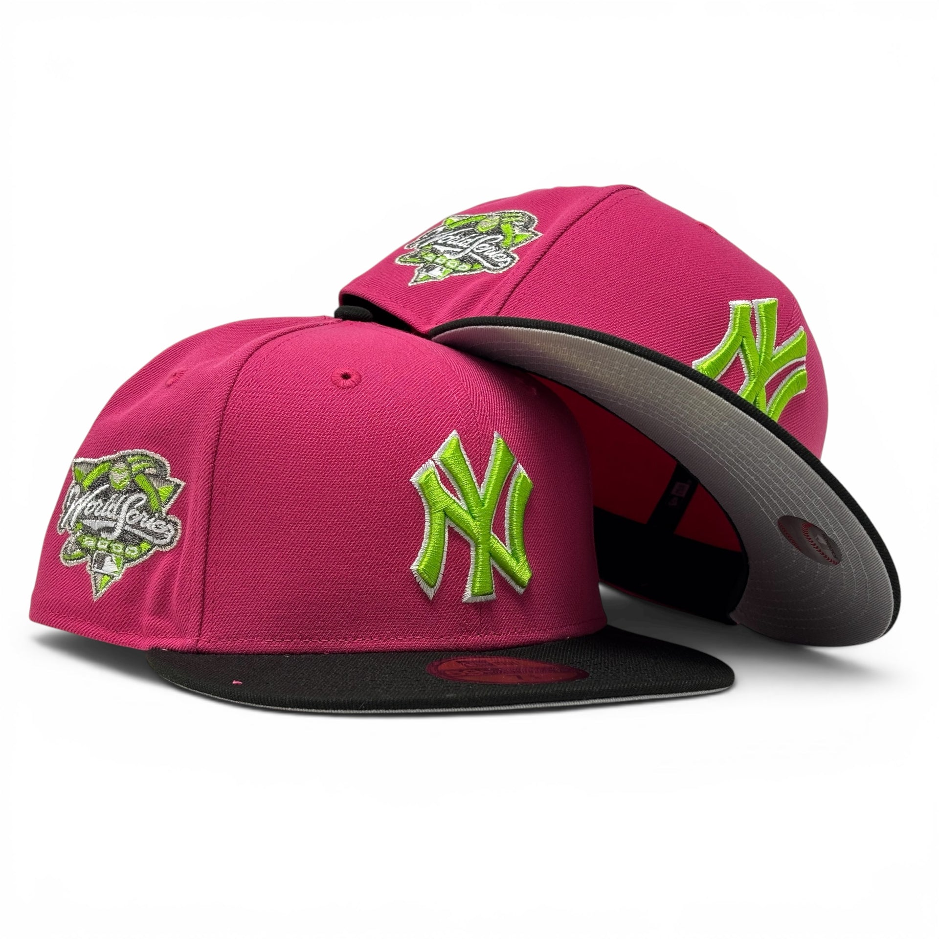 New York Yankees 2000 World Series Hot Pink Black New Era Fitted Hat