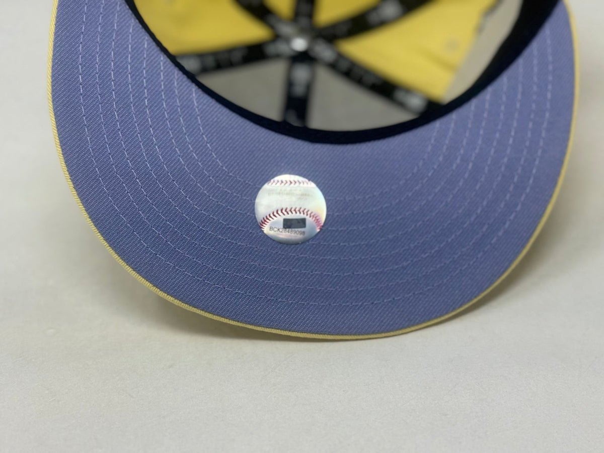 Colorado Rockies Soft Yellow Lavender Brim 59Fifty Fitted Hat