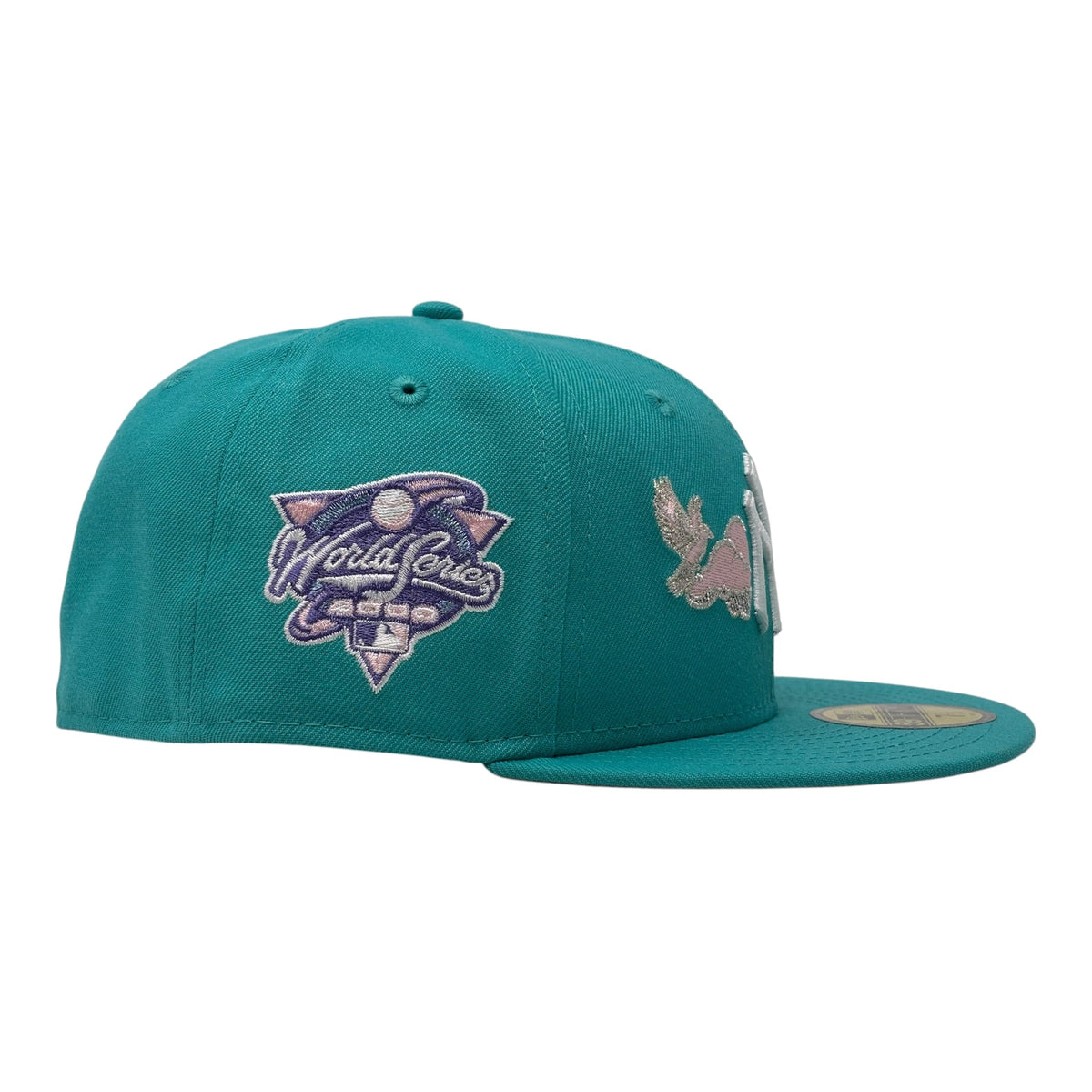 New York Yankees 2000 World Series Bird in the Cloud Fitted Hats-Teal