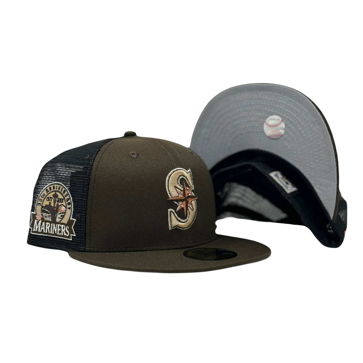 Seattle Mariners 30th Anniversary Walnut Trucker 5950 New Era Fitted Hat