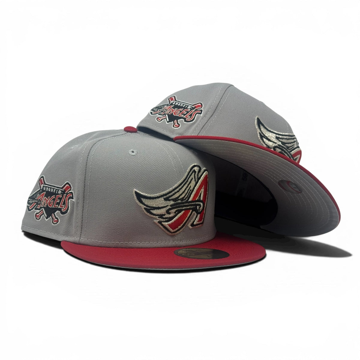 Los Angeles Angels 59Fifty New Era Fitted Hats-Gray Red