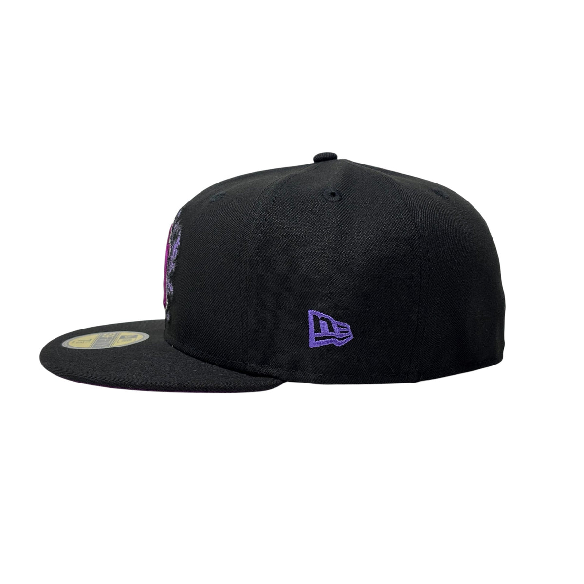 New York Yankees 1996 World Series iconic interlocking Fitted Hats-Black Purple