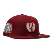 New York Mets 1969 World Series Apple Logo Fitted Hat-Brick Red