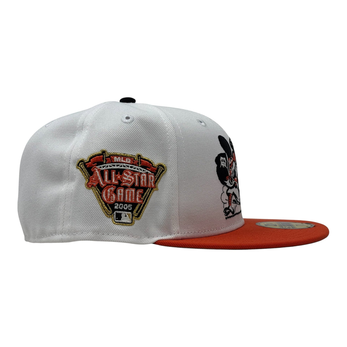 Detroit Tigers 2005 All Star Game Sliding Kitty New Era Fitted Hat-White Orange