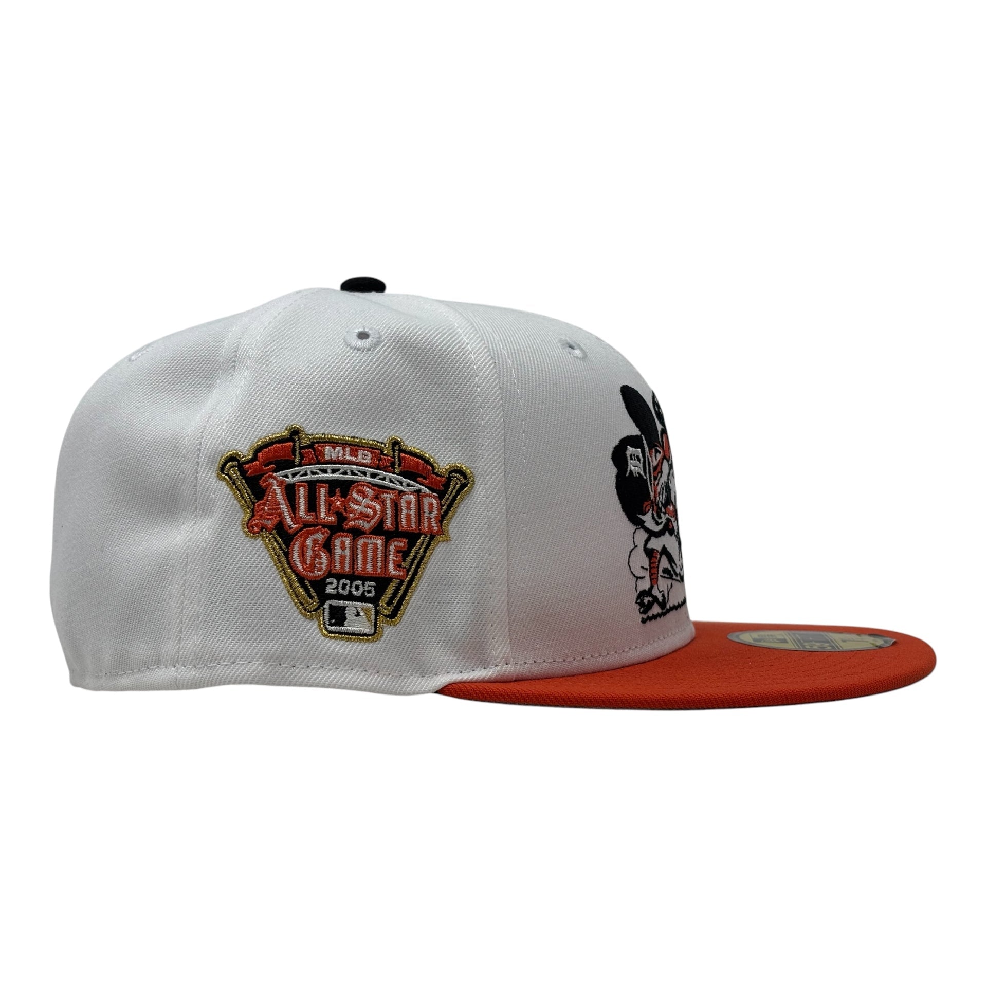 Detroit Tigers 2005 All Star Game Sliding Kitty New Era Fitted Hat-White Orange