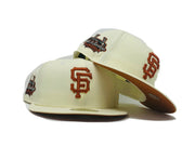 SAN FRANCISCO GIANTS " TELL IT GOODBYE" CANDLESTICK PARK FALL ORANGE BRIM NEW ERA FITTED HAT