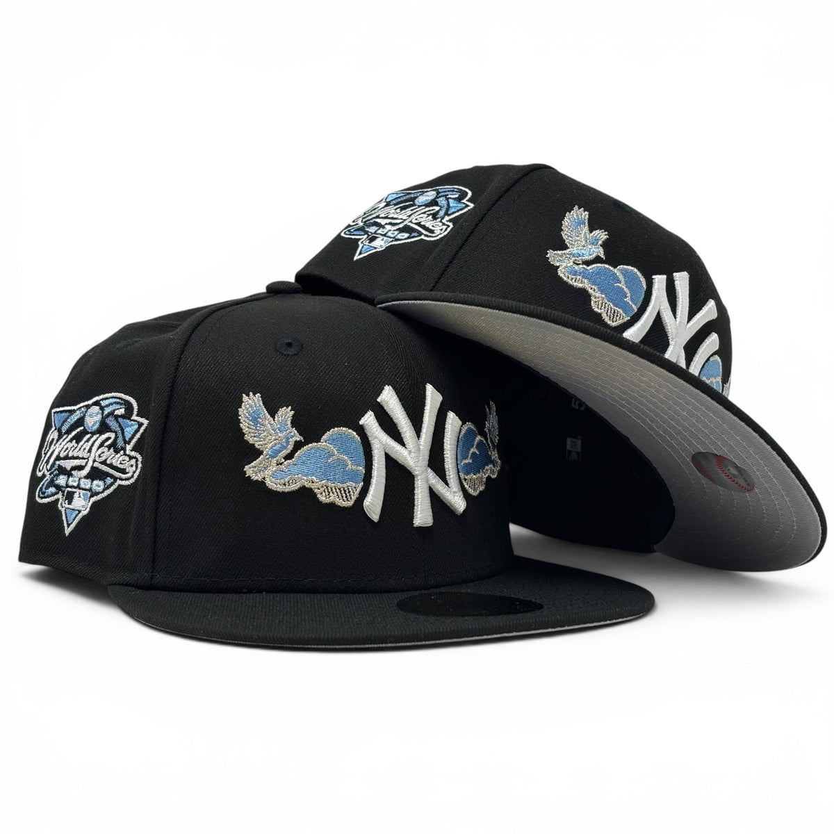 New York Yankees 2000 World Series Bird in the Cloud Fitted Hats-Black