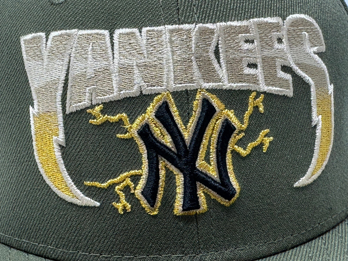 New York Yankees "Supercharged" Logo Fitted Hats-Olive