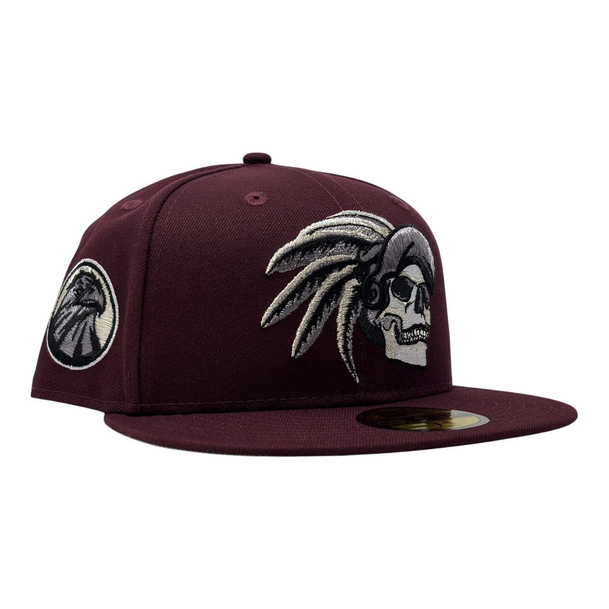 Aztec Skull Warriors New Era Fitted Hat-Maroon