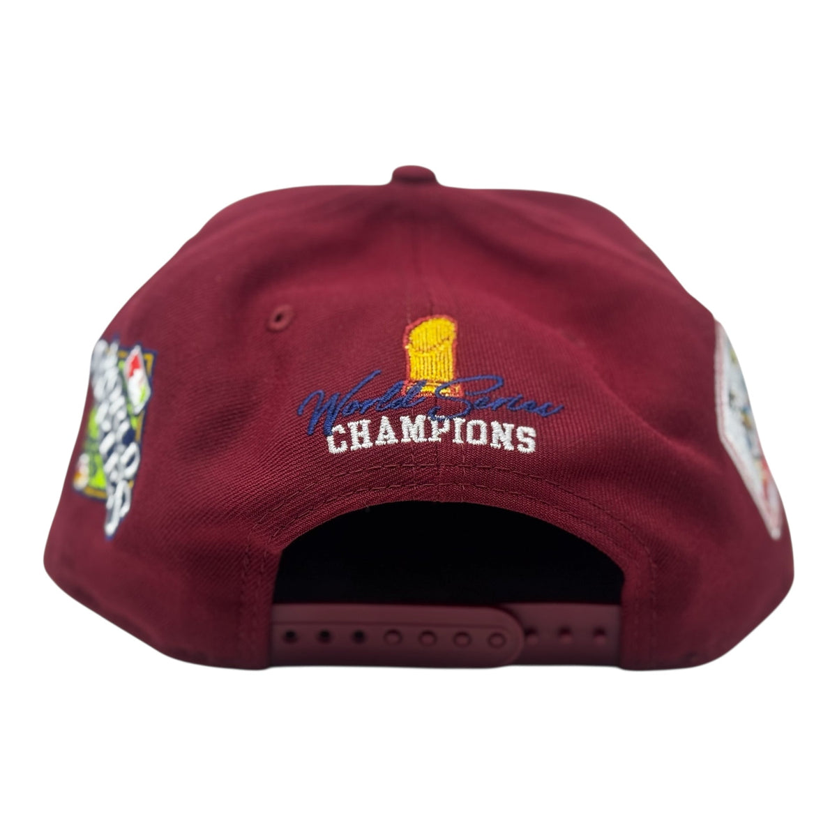 Philadelphia Phillies 2X Champions Multi Logo Snapback Hats-Burgundy