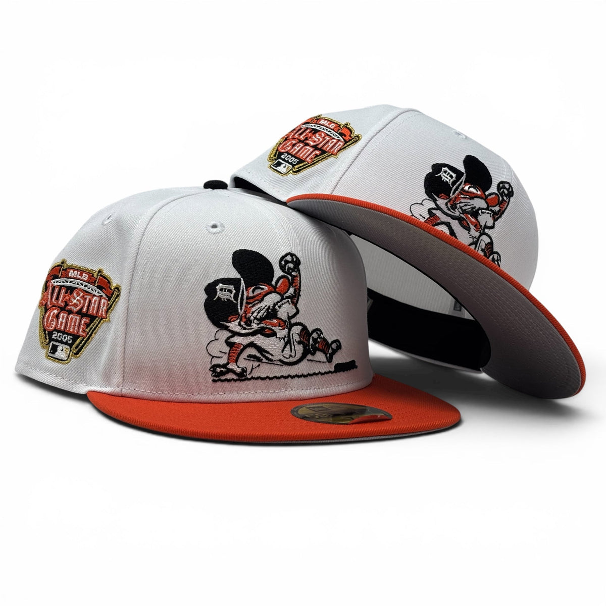 Detroit Tigers 2005 All Star Game Sliding Kitty New Era Fitted Hat-White Orange