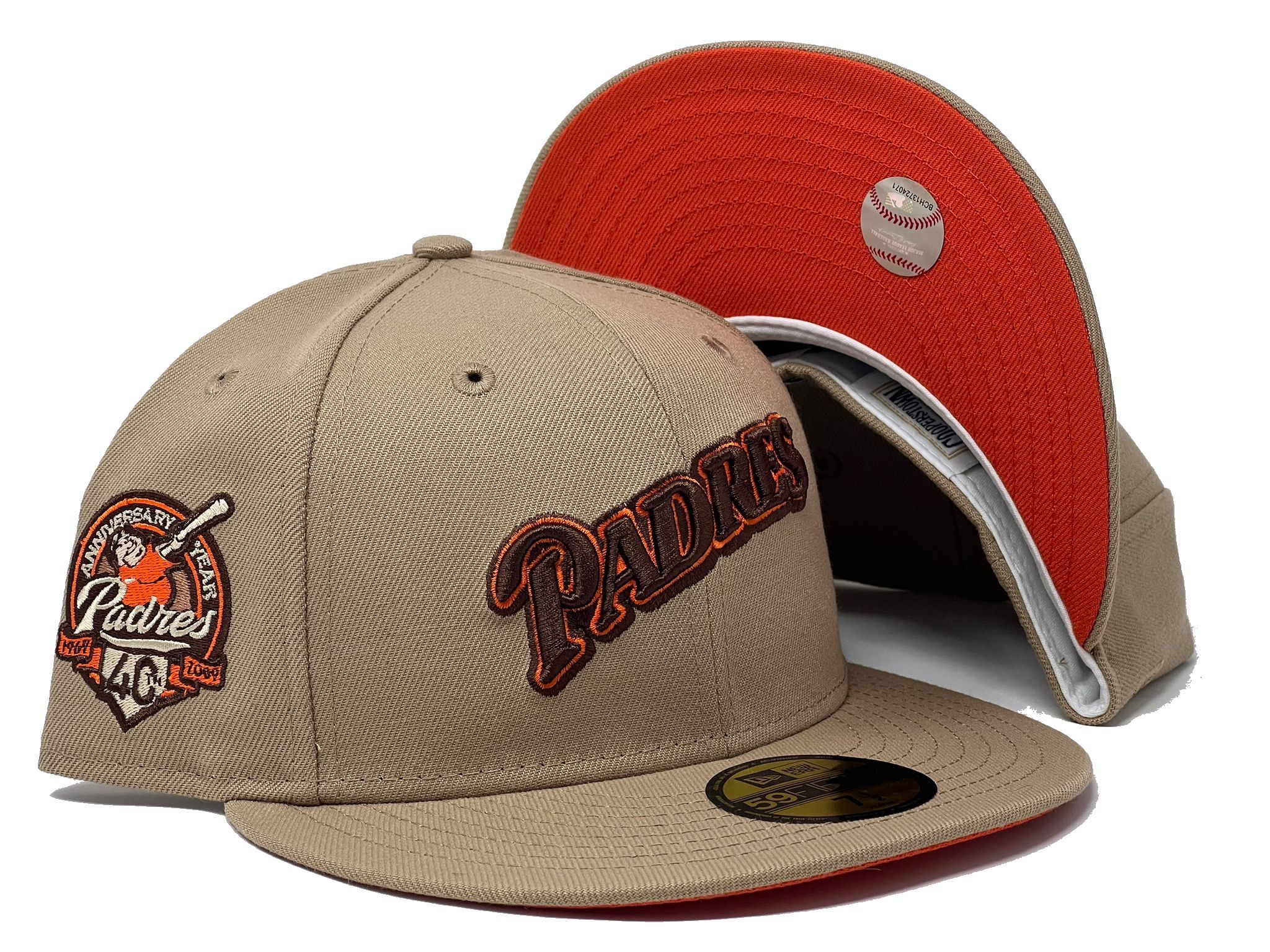 San Diego Padres 40th Anniversary Camel Orange Brim New Era Fitted Hat