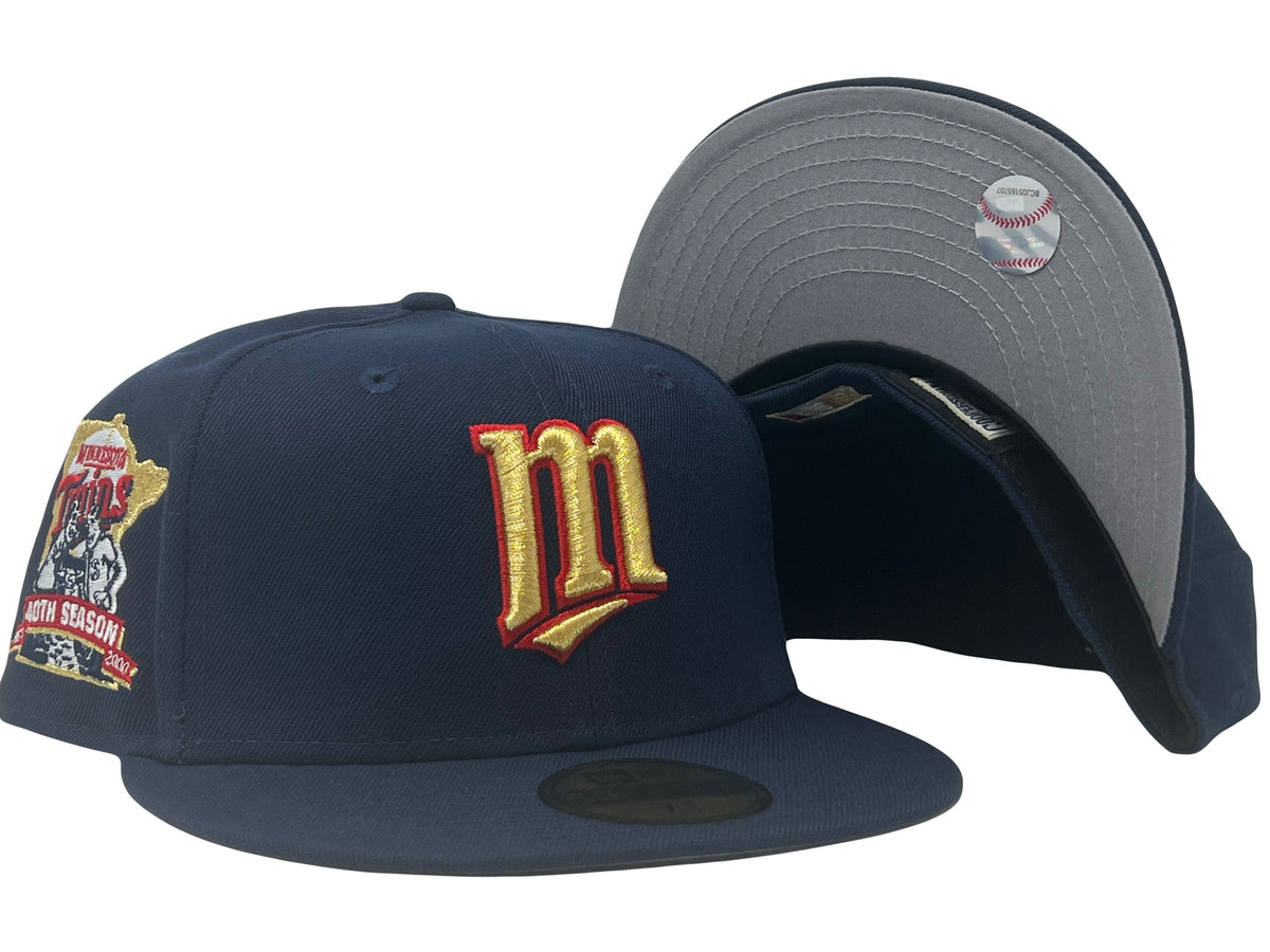MINNESOTA TWINS 40TH ANNIVERSARY GRAY BRIM 5950 NEW ERA FITTED HAT