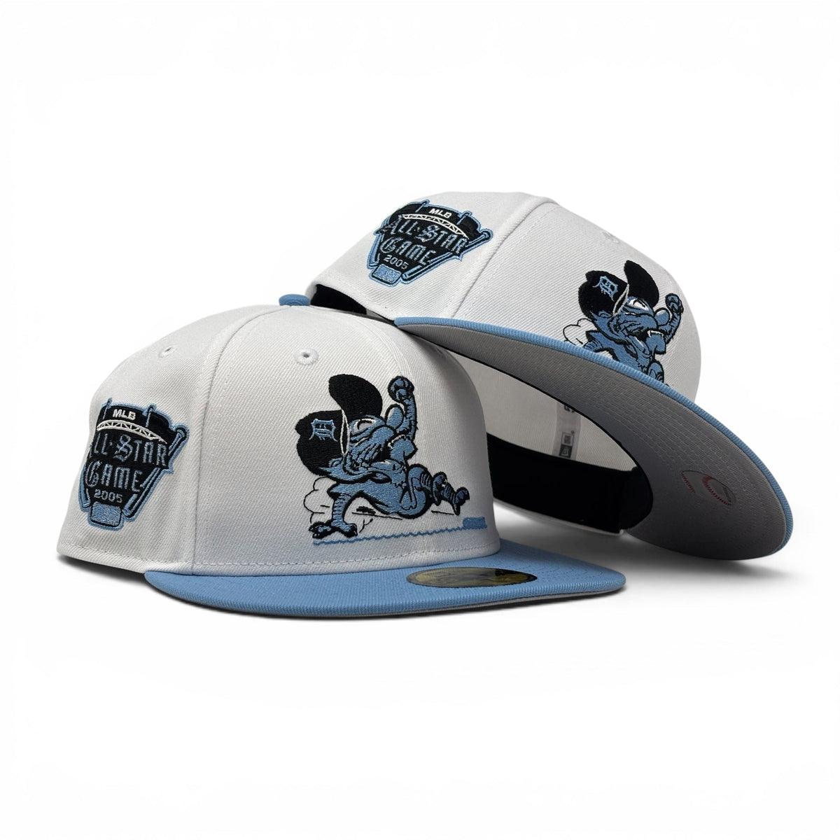 Detroit Tigers 2005 All Star Game Sliding Kitty New Era Fitted Hat-White Sky