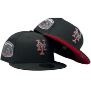 New York Mets 1969 World Series Red Brim Fitted Hats-Black