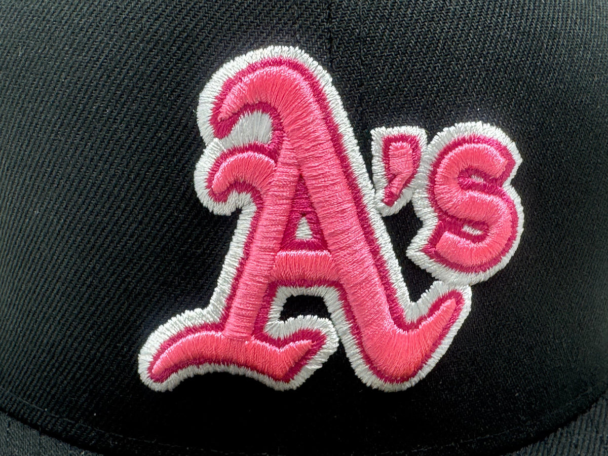 Oakland Athletics 1989 World Series Fusion Pink Brim Fitted Hat