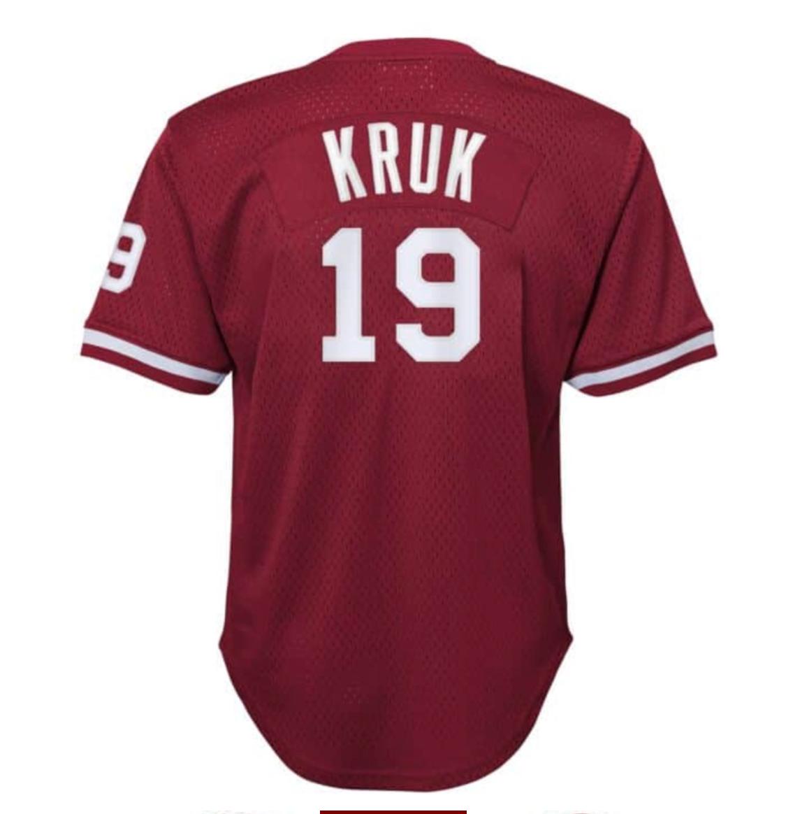 MITCHELL AND NESS 1991 JOHN KRUK PHILADELPHIA PHILLIES  AUTHENTIC BATTING PRACTICE JERSEY