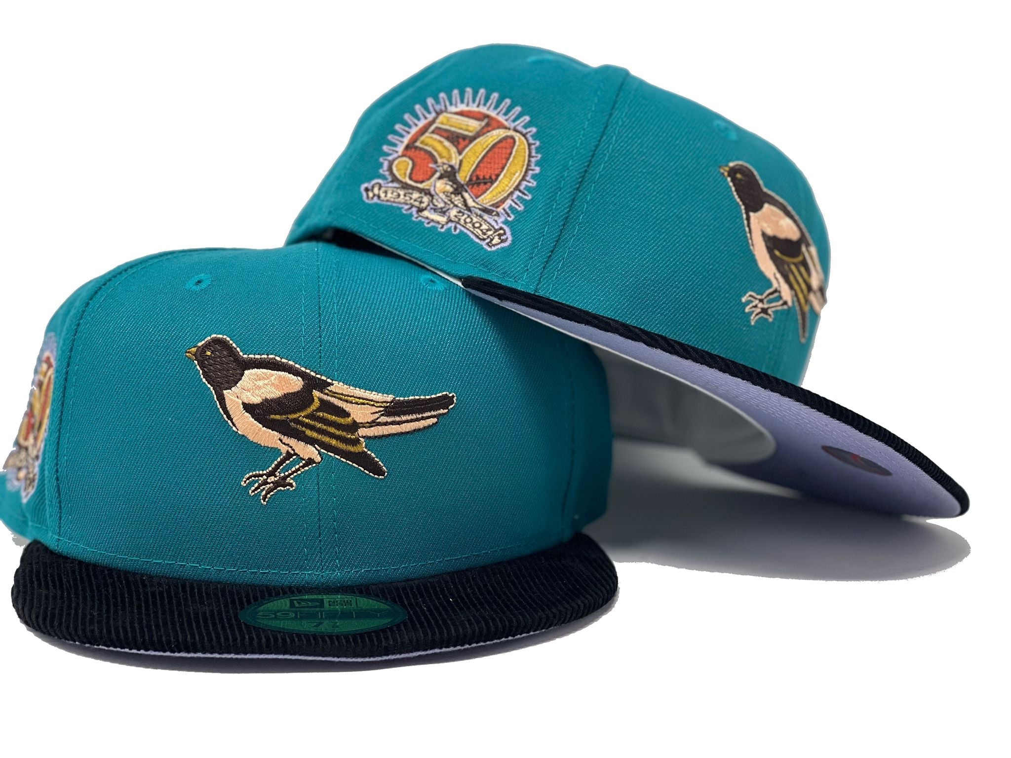 Baltimore Orioles 50th Anniversary Corduroy Visor Lavander Brim New Era Fitted Hat