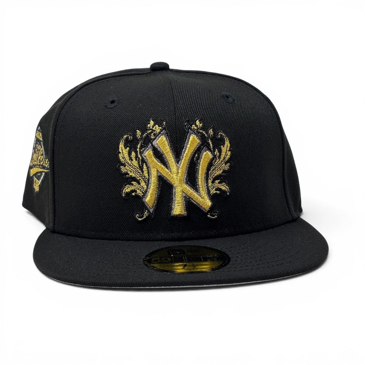 New York Yankees 1996 World Series iconic interlocking Fitted Hats-Black Gold