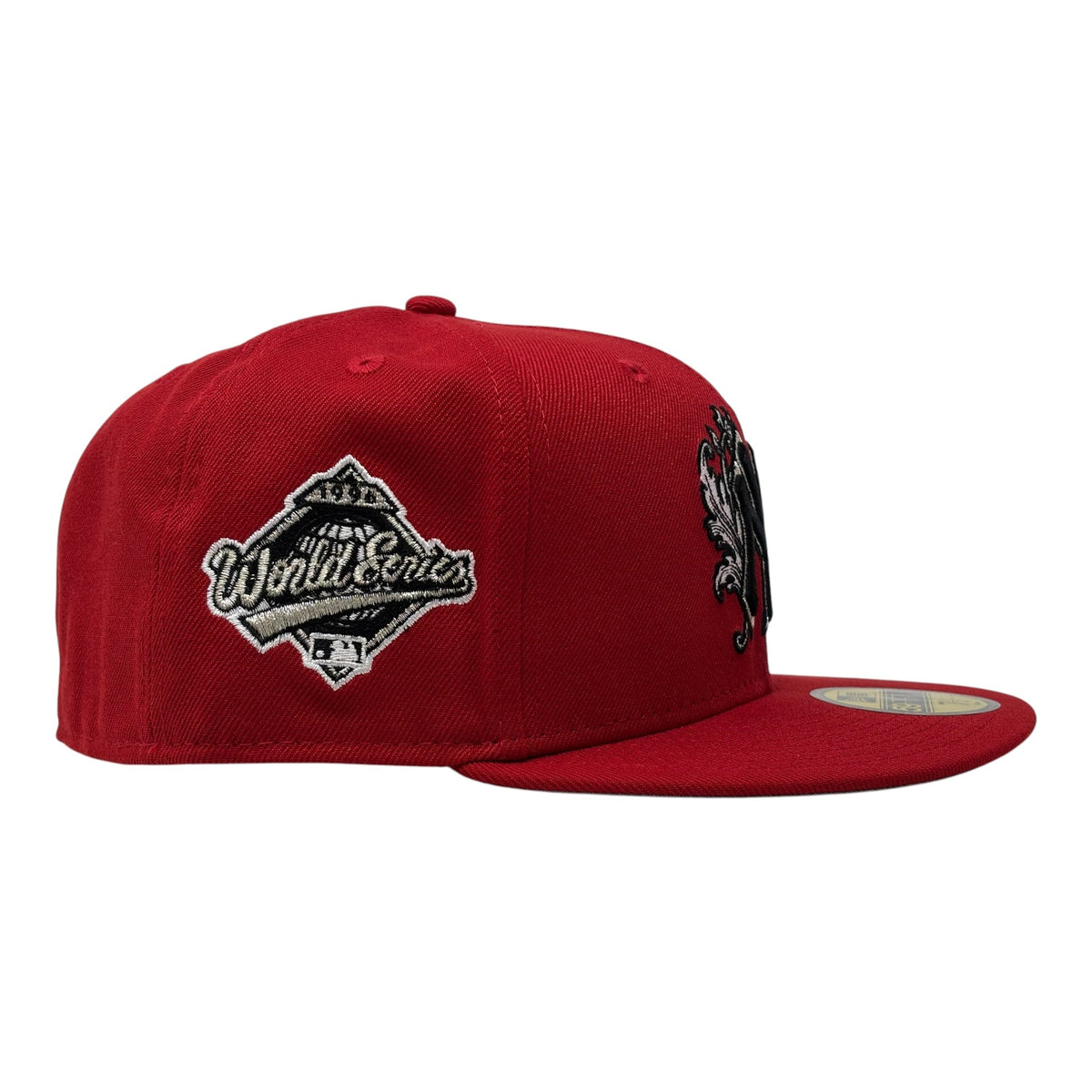 New York Yankees 1996 World Series iconic interlocking Fitted Hats-Red