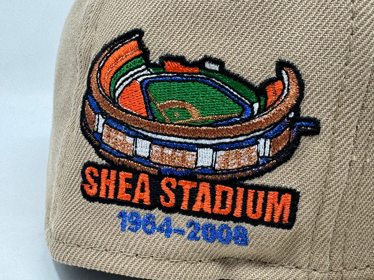 New York Mets Shea Stadium Camel Orange Brim New Era Fitted Hat
