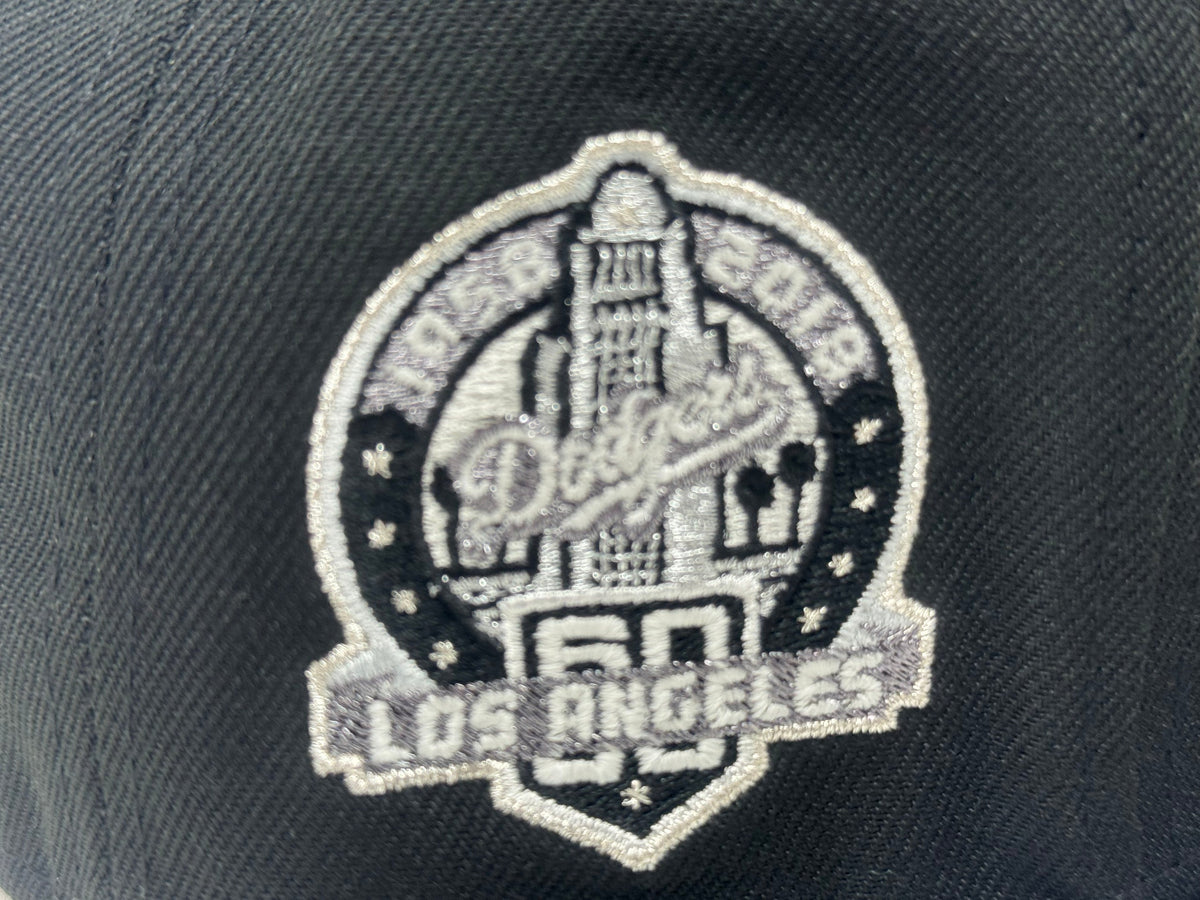 Los Angeles Dodgers Glow in the Dark Upside-Down Logo Fitted Hats-Black