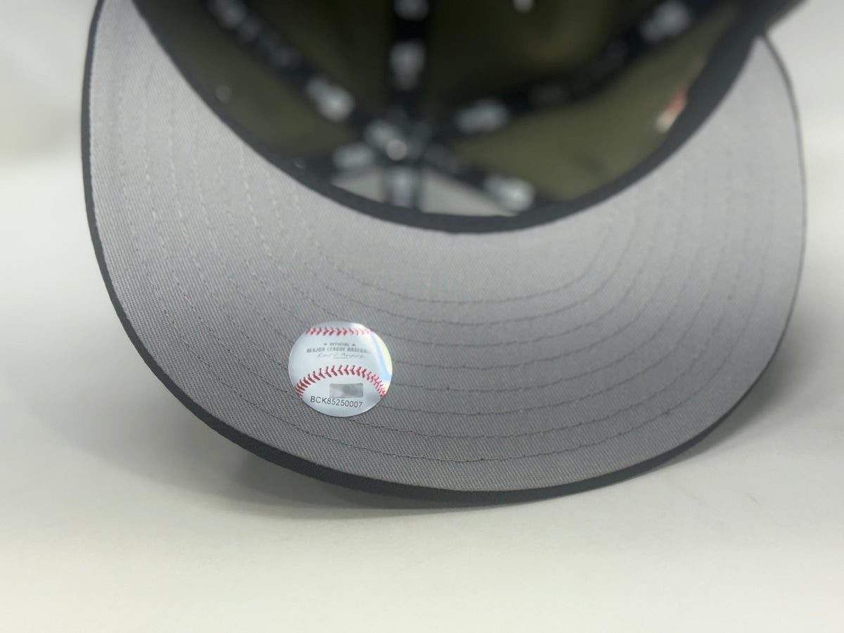 Los Angeles Angels 50th Anniversary Fitted Hat-Olive Black